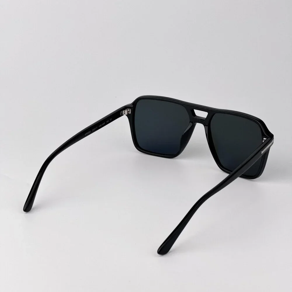 Prada PR20YS Sunglasses – Black Pilot Frame Green Polarized | Model 1AB03R